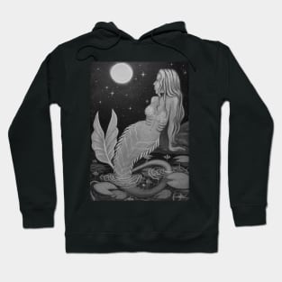 Black and White Moon mermaid Hoodie